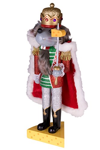 Mouse King 14-Inch Traditional Wooden Nutcracker - Festive Christmas Decor