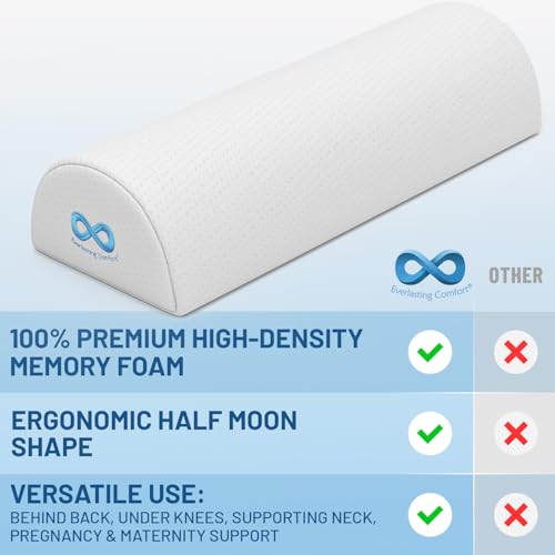 Memory Foam Under Knee Pillow for Back Pain Relief - Ergonomic Leg Bolster