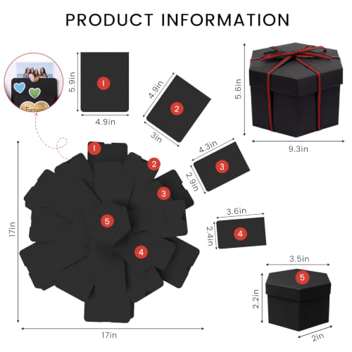 DIY Exploding Gift Box, Multi-Layer Scrapbook Photo Album for Memories
