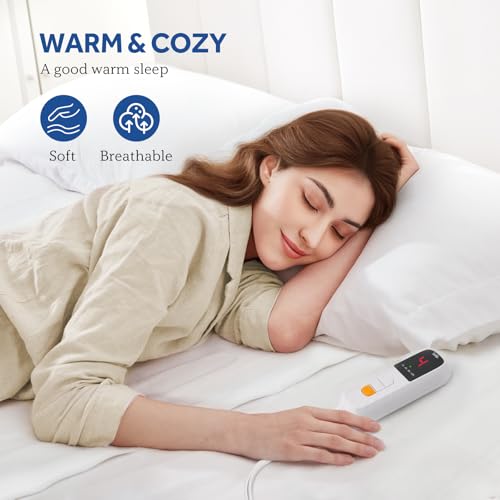 Heated Mattress Pad Mini Twin 31x55 - 9 Heat Settings, Soft Cotton