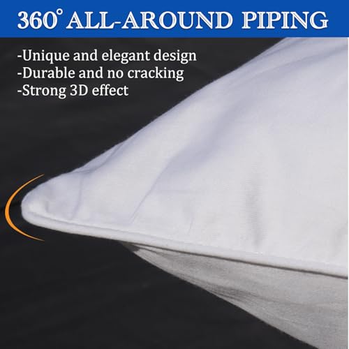 100% Cotton Body Pillow Cover with Double Zipper - 20x54 inches