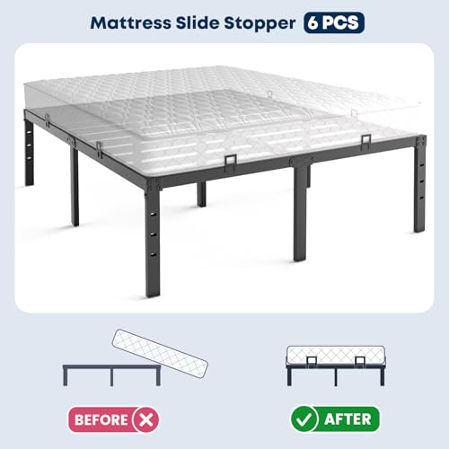 Non-Slip Mattress Holder Gripper for Metal Bed Frame - Adjustable 6-Pack