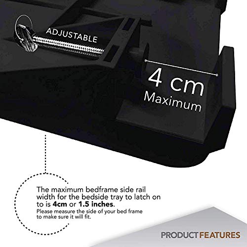 Clip-On Bedside Shelf for Bunk Bed, Dorm Room Nightstand with Cup Holder