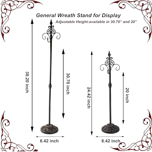 Adjustable Cast Iron Wreath & Handbag Display Stand (20-30 Inch)