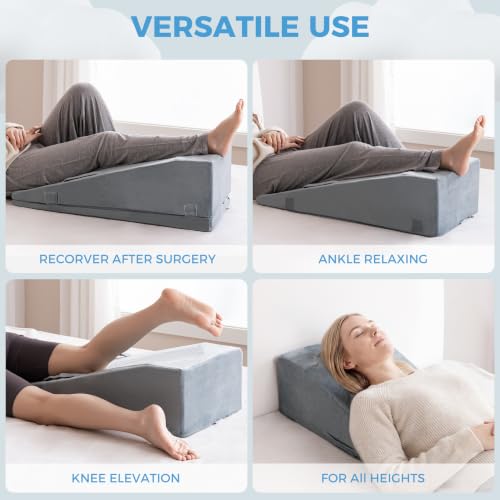 Adjustable Leg Elevation Pillow for Joint Pain Relief - Ergonomic Wedge