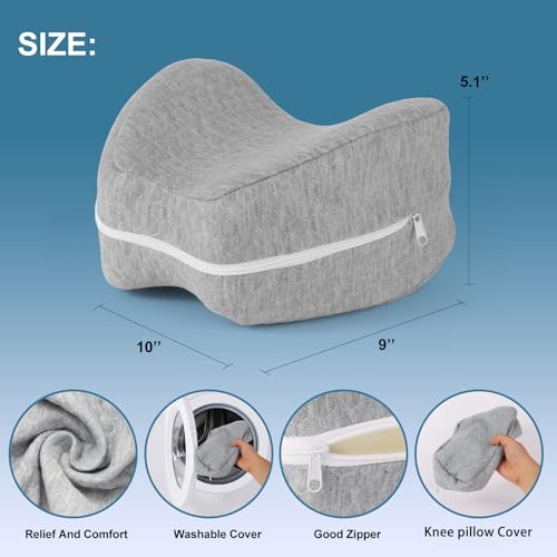 Memory Foam Knee Pillow for Side Sleepers - Ergonomic Leg Support