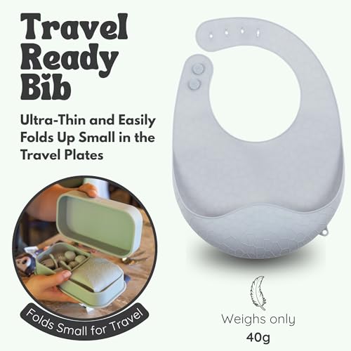 Baby Travel Feeding Set with Silicone Suction Plates and Case