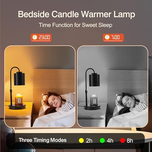 Adjustable Electric Candle Warmer Lamp with Timer & Dimmer