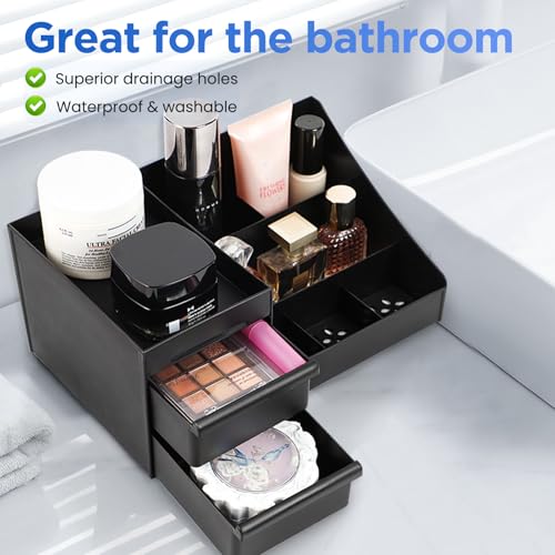 Black Cologne Organizer Stand for Men, Bathroom Counter Storage