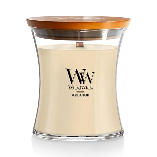 Vanilla Bean Scented Hourglass Candle with Crackling Wood Wick, 9.7 oz