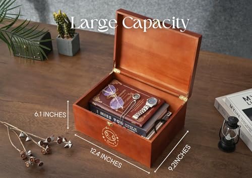 InnoBeta Cancer Zodiac Keepsake Box with Lid – Large Wooden Memory Organizer