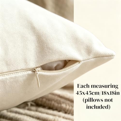 2-Pack 18x18 Inch Christmas Throw Pillow Covers – Embroidered Holiday Decor