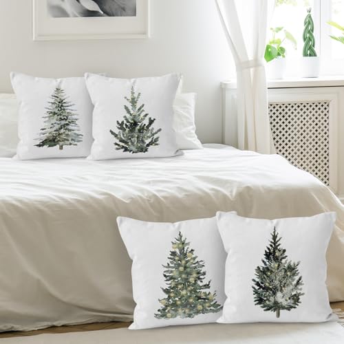 Liosei 18x18 Inch Christmas Decorative Throw Pillow Covers Set of 4