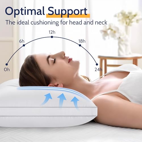 ROUMEA Queen Size Bed Pillows Set of 2 - Soft Down Alternative Hotel Pillows