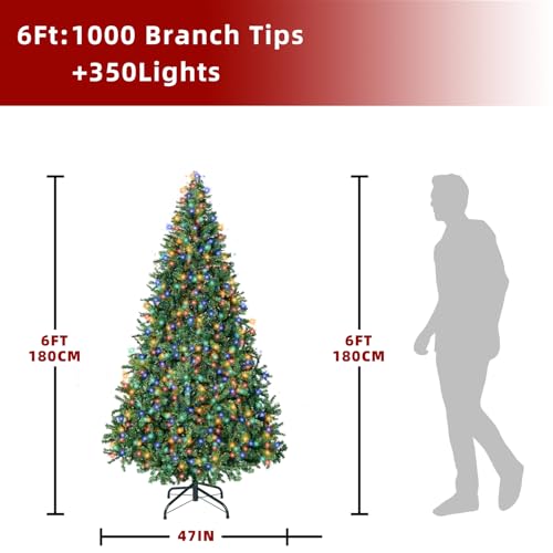 6FT Prelit Christmas Artificial Tree with 350 LED Lights - Inin
