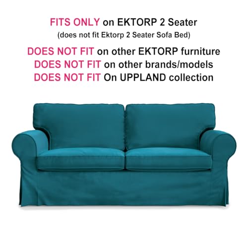 Velvet Slipcover for IKEA Ektorp Loveseat - Teal Blue