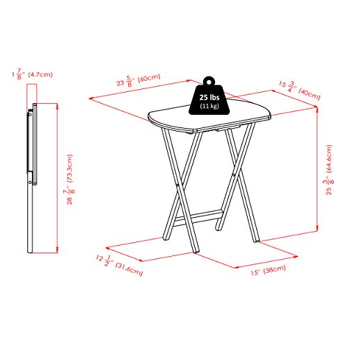 2-Piece Oversized Foldable Snack Table Set - Portable Wood TV Tables