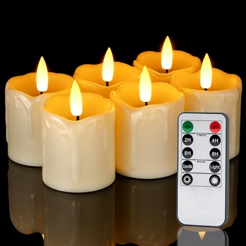 Homemory Ivory Shell 2x2in Flameless Votive Candles with Remote & 6 Pack
