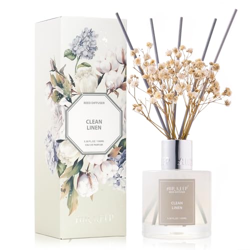 Clean Linen Reed Diffuser Set with 8 Sticks - 3.38 fl oz (100ml) Home Fragrance