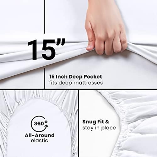 Utopia Bedding Cal King Fitted Sheet - Deep Pocket Soft Microfiber - Shrinkage & Fade Resistant | Easy Care - White
