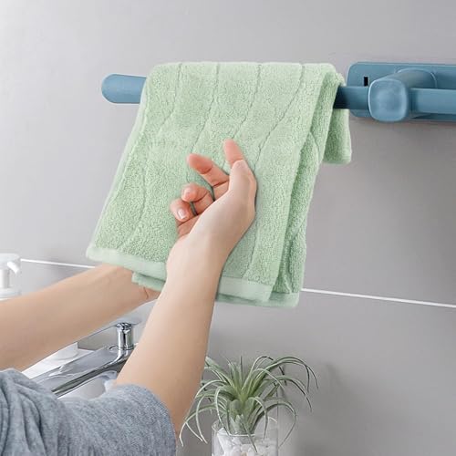 Wavy Striped Cotton Hand Towels - Sage Green, 13x29 Inches, 2 Pack