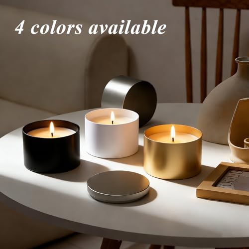 8oz Black Candle Tins with Lids - Heavy-Duty Metal Containers (10PCS)