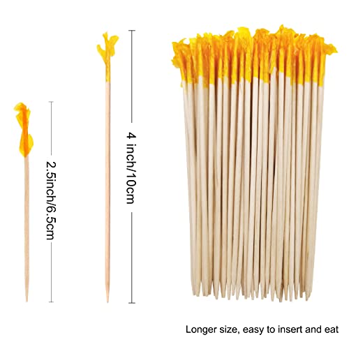 Blue Top 1000pcs Frill Toothpicks 4 Inch Cocktail Picks for Fruit & Appetizers