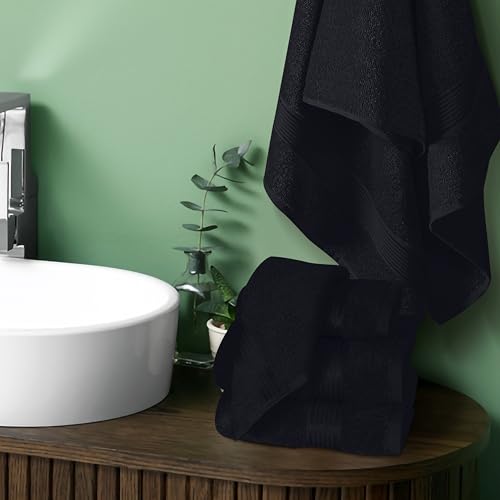 Belizzi Home Ultra Soft 100% Cotton 6-Piece Towel Set - Black