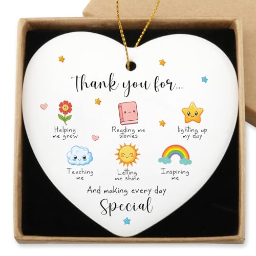 Personalized Teacher Appreciation Heart Ornament - Christmas Keepsake Gift for Educators