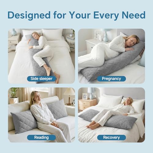 Cooling Body Pillow - Memory Foam, 20x54 Inches, Soft Nylon-Spandex Cover