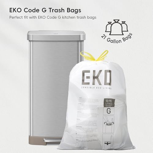75 Liter Stainless Steel Step Trash Can with Rear Bag Storage
