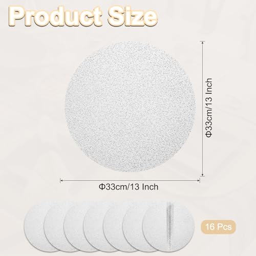 Star Silver 16Pcs Disposable Round Placemats 33cm (13") - uxcell