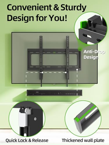 USX MOUNT Low Profile Tilt TV Wall Mount for 26-60 Inch TVs up to 99lbs - Universal VESA Compatibility