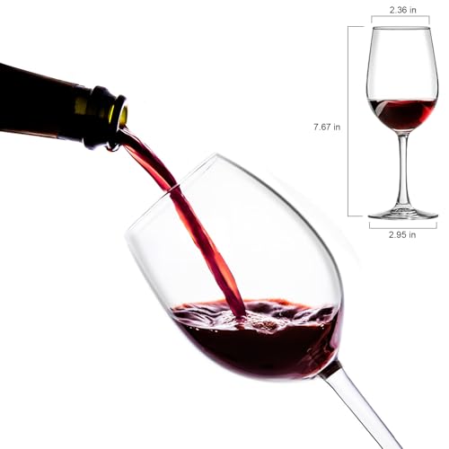 Red Wine Glasses Set of 2 - Hand-Blown 10oz Stemware for Red & White Wines