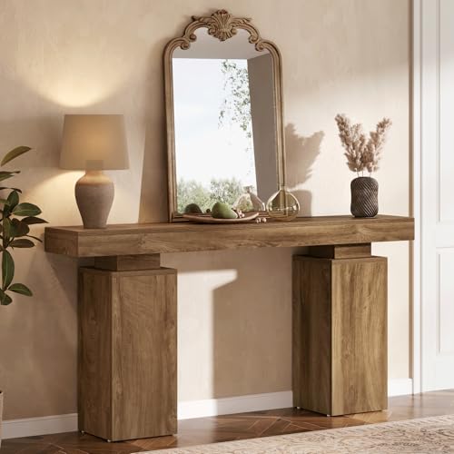 63-Inch Rustic Farmhouse Console Table for Entryway or Living Room