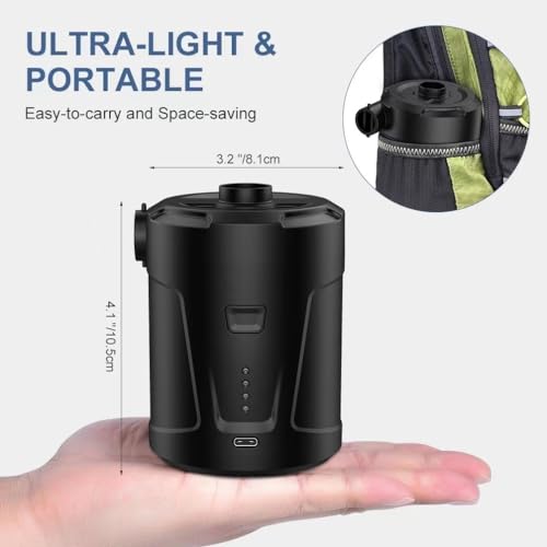 Portable Electric Air Pump for Inflatables - 5200mAh Rechargeable