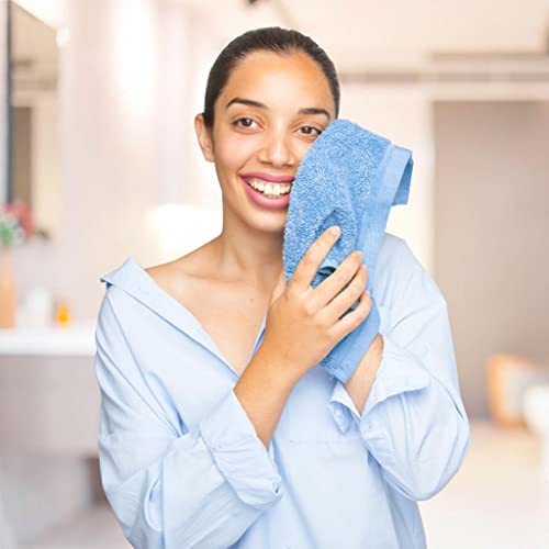 QUBA LINEN 100% Cotton Washcloth Set 24-Pack - 12x12 Absorbent Face Towels