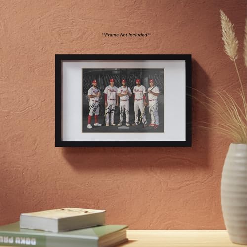 Autographed Sports Photo Wall Art - Bryce Harper, Schwarber, Realmuto, Hoskins & Castellanos