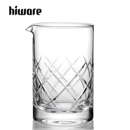 Hiware 24 Oz Cocktail Mixing Glass - Thick Bottom, Seamless Lead-Free Crystal