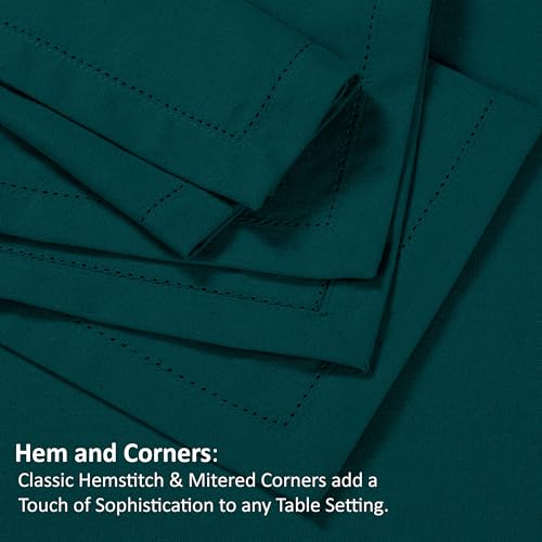 Ruvanti Teal Linen-C cotton Napkins Set of 12 20”x20” - Teal