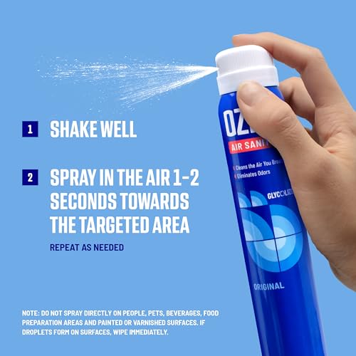 Ozium 0.8 oz. Air Sanitizer & Odor Eliminator for Homes, Cars, Offices and More, Vanilla Scent, Pack of 6