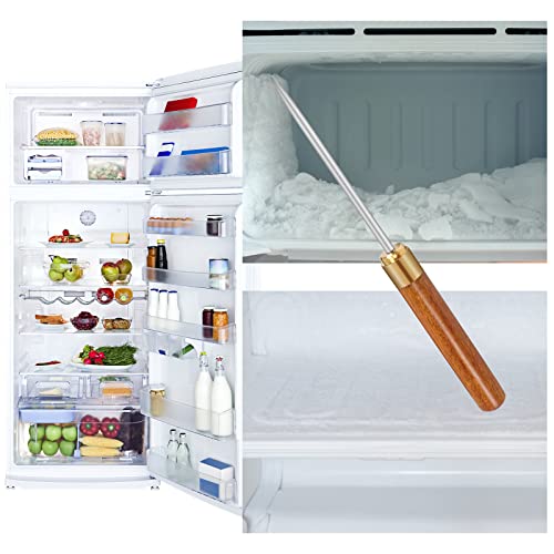 MEINV 2 Pack Long Stainless Steel Ice Picks with Wooden Protective Cover – Professional Bar Tool