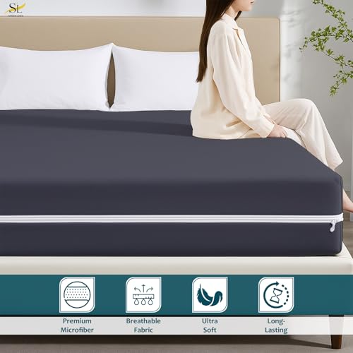 Queen Size Waterproof Mattress Protector with Zippered Cover