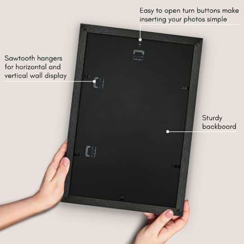 12x18 Black Poster Frame Matted to 11x17 - Shatter-Resistant Glass