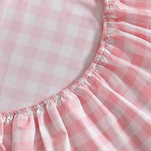 Twin XL Microfiber Sheet Set - Poppy Plaid Kids Bedding with Pillowcase