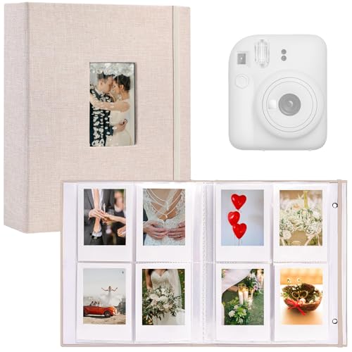 Linen Hardcover Photo Album for 2x3 Instant Film, Holds 208 Photos, Beige