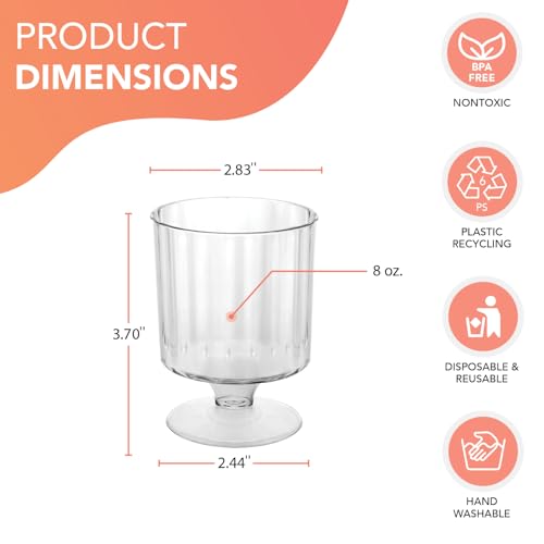 8-Quart Clear Punch Bowl Set with Ladle and 10 Wine Cups for Parties