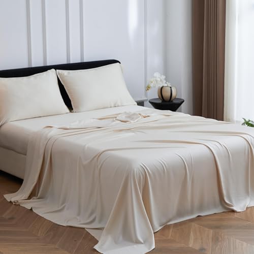 100% Viscose Bamboo Bed Sheet Set - 4 Piece Cooling Bedding, Full