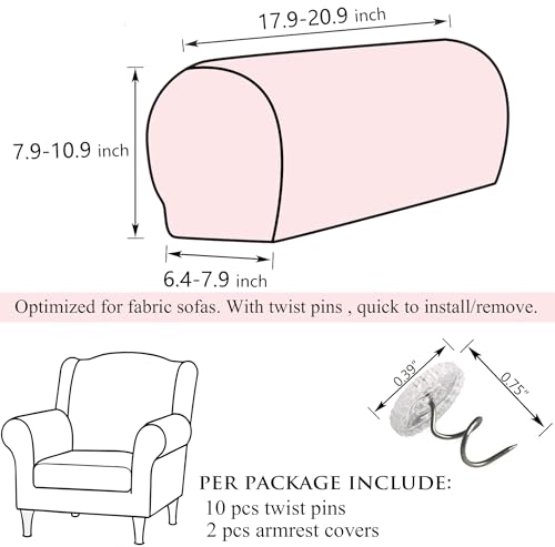 Stretch Armchair Covers Set of 2 - Soft Sofa Arm Protectors