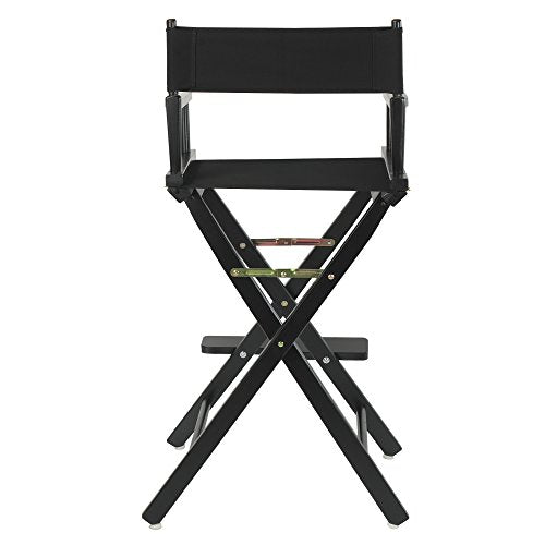 30-Inch Solid Wood Director's Chair, Foldable Bar Height Seat